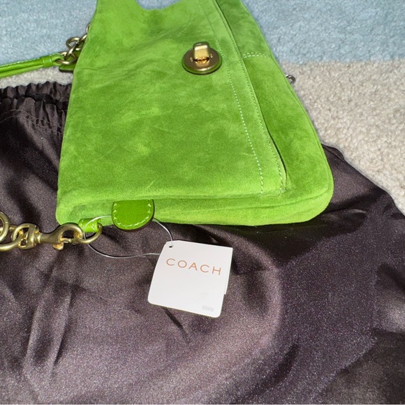 Coach Green Suede Shoulder Bag - Picture 6 of 13